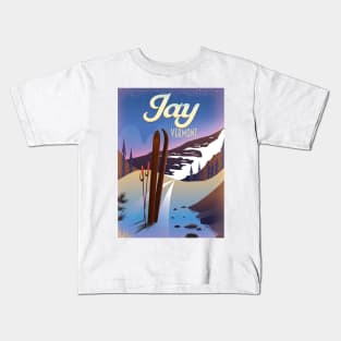 Jay Vermont USA ski poster Kids T-Shirt